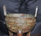 6 8 old China Ancient Bronze Ware Inscription Incense Burner Censer Statue
