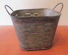 Small Metal Olive Basket With Handles Decor Rustic Farmhouse 5 1 2  X 5 1 2 