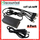 Dvr 8 Split Power Cable  dc 12v 5a Power Supply Adapter For Cctv Security Camera