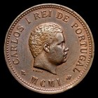  D  Carlos I 1 2 Tanga  12 41g  1901 India Km-16 Vf 