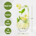 Hand Cut Highball Glasses Crystal Set Of 4 17oz Elegant Water Juice Drinking