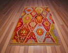 Vintage Turkish Kilim Rug 4 4 x7 6      Rare Design  lady Bug  Wool Area Rug