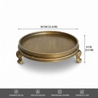 Vintage Brass Decorative Tray  11 8-inch Round Serving Tray With Claw Feet  D   