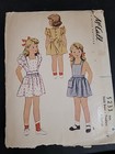 Antique Mccall s 5233 Childs Dress   Pinafore  Sz6  Complete  C 1943