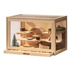 Mewoofun Large Wooden Hamster Cage For Guinea Hamsters With Hideout Shelf Ladder