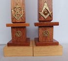 Masonic  2 Wooden  Columns