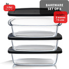 Glass Bread Pans For Homemade Bread Baking  1 9 Quart Deep Rectangular 
