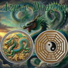 Lucky Chinese Zodiac Azure Dragon   Yin Yang Feng Shui Commemorative Coin Token