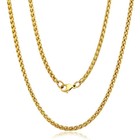 3 4 5 6 8mm Unisex Wheat Spiga Chain Stainless Steel Necklace Gold silver Men