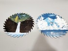 Pair Hand Painted 7   Circular Saw Blade  Signed