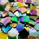 Magic Iridescent Fan Shaped Glass Mosaic Tiles For Crafts 170 Pieces  Stained Gl