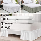 Elastic Dust Bed Ruffled Skirt Wrap Ruffle Around Bed Dressing Easy Fit 15 drop