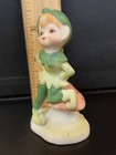 Pixie Elf On Mushroom Figurine Vintage Ceramic Figure