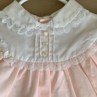 Vtg 70s 80s Cradle Togs Pink Baby Dress 3-6 Months  Floral Embroidered Lace