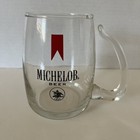 Vintage Michelob Beer Clear Glass Cup Mug With Open Ended Handle Collectible