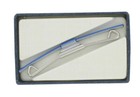 Shields Collar Clip Mens Vintage Bar Straight Royal Blue Enamel 2 1 4 