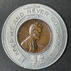 Merchants Bank Boston Ma Lucky Penny Encased Coin 1960-d One Lincoln Cent