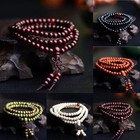 Sandalwood Buddhist Buddha Meditation 6mm 108 Prayer Bead Mala Bracelet Necklace