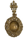 Antique European France italy Ornate Brass Tea Strainer Fleur De Lis Circa 1800s