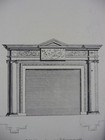Rare Antique Original Vtg Period Ornate Chimney Pieces Engraving Art Print