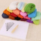 69x Needle Felting Starter Kit Needles Wool Roving Felt Tools Supplies Diy Craft