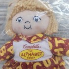 Campbell s Alphabet Soup Kids Plush Soft Doll Girl Food Advertising Sealed Vtg