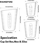 Upgraded 3 Piece Silicone Measuring Cup Sets Squeeze   Pour Liquid Measuring Cup