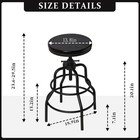 Vintage Industrial Bar Stool-rustic Swivel Bar Stool-round Walnut Wood Metal    