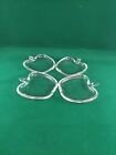 Vintage Hazel Atlas Orchard Ware Glass Set Of 4 Apple Shape Drink Coasters Ec