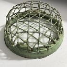 Vintage Metal Wire Cage Green Flower Frog