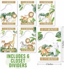 6 Hanger Dividers Baby Closet Size Dividers - Safari Baby Closet Dividers    