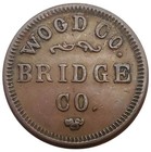  1867  Wisconsin Rapids Wi-980a Wood Co Bridge Co Transit Token