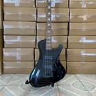 4 String Gloss Black Finish Electric Bass Guitar Modern Shape Basswood Body