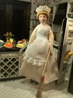 1 12 Dollhouse Miniature Porcelain Victorian Maid Housekeeper Doll In Pink Dress