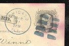 Blue Chicago Fancy Cancel Cover 10 Cent Jefferson Postal Card Us C1