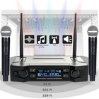 Professional 2 Channel Uhf Wireless Dual Microphone Cordless Handheld Mic System