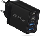 2 Pack Eu Travel Adapter Usb C 40w 4 Port Us To Europe Plug Charger Type C