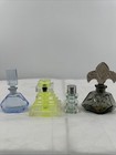 Set Of  4 Vintage Perfume Bottles lucite-art Deco