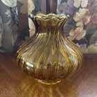 Vintage Transparent Amber Swirl Glass Light Lamp Shade 3-1 8    Fitter