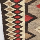Vtg Antiq Navajo Handmade Saddle Rug  Diamond Brown Red Tan Sheep Wool 22x40   