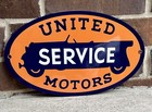 13    United Motors Service  Vintage Style Oval Metal Sign Oil Gas