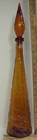 Vintage 23  Guildcraft Italy Amber Empoli Glass Decanter Genie Bottle Nos