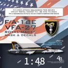 Galaxy 1 48 1 72 F a-18e Vfa-27 Royal Maces Fighter Attack Decal mask For Meng