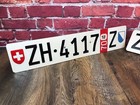 Rare Pair Vintage 1970 Swiss License Plates  zh 4117 Z  Switzerland Front   Back