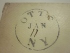Us 1860 s Cover Otto New York To Springville Pa Pen Cancel Stamp  65