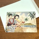 Vtg Nakamura Kinnosuke   Yukimura Izumi Japan Movie Star Poster Card Hawaii Hula