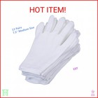 12 Pairs White Cotton Gloves 7 5  Medium Size cst  Film  Coins  Cd dvd  Handling
