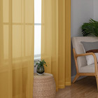 Gold Sheer Curtain 84 Inches Long 2 Panels Set  Light Filtering Gold Window Curt