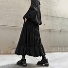 Japanese Style Darkness Women s 2pcs Sets Pleated Tops Coat Long Skirt Loose Fit