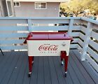 Vintage Rare Coca-cola Cream  White Red Retro Rolling Cooler 80 Qt